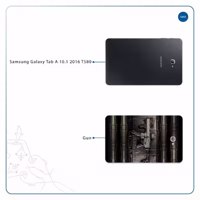 برچسب پوششی ماهوت مدل Gun مناسب برای تبلت سامسونگ Galaxy Tab A 10.1 2016 T580