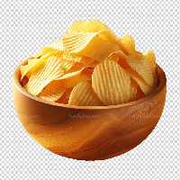 عکس PNG چیپس در کاسه چوبی | گرافیک با طعم تربچه