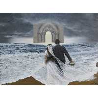 تابلو نقاشی رنگ روغن مدل دروازه خوشبختی کد 16