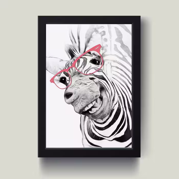 تابلو مدل  Funny Zebra کدm2632-b | دنیای قاب