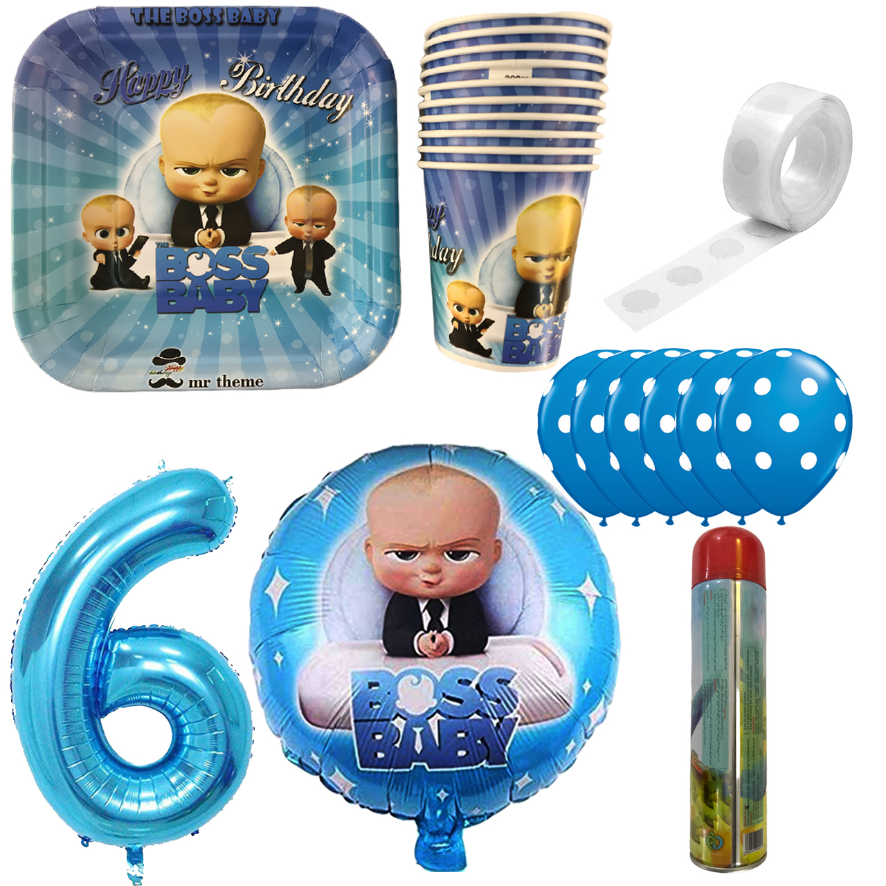 مجموعه 30 عددی تم تولد مستر تم طرح بچه رئیس کد 6