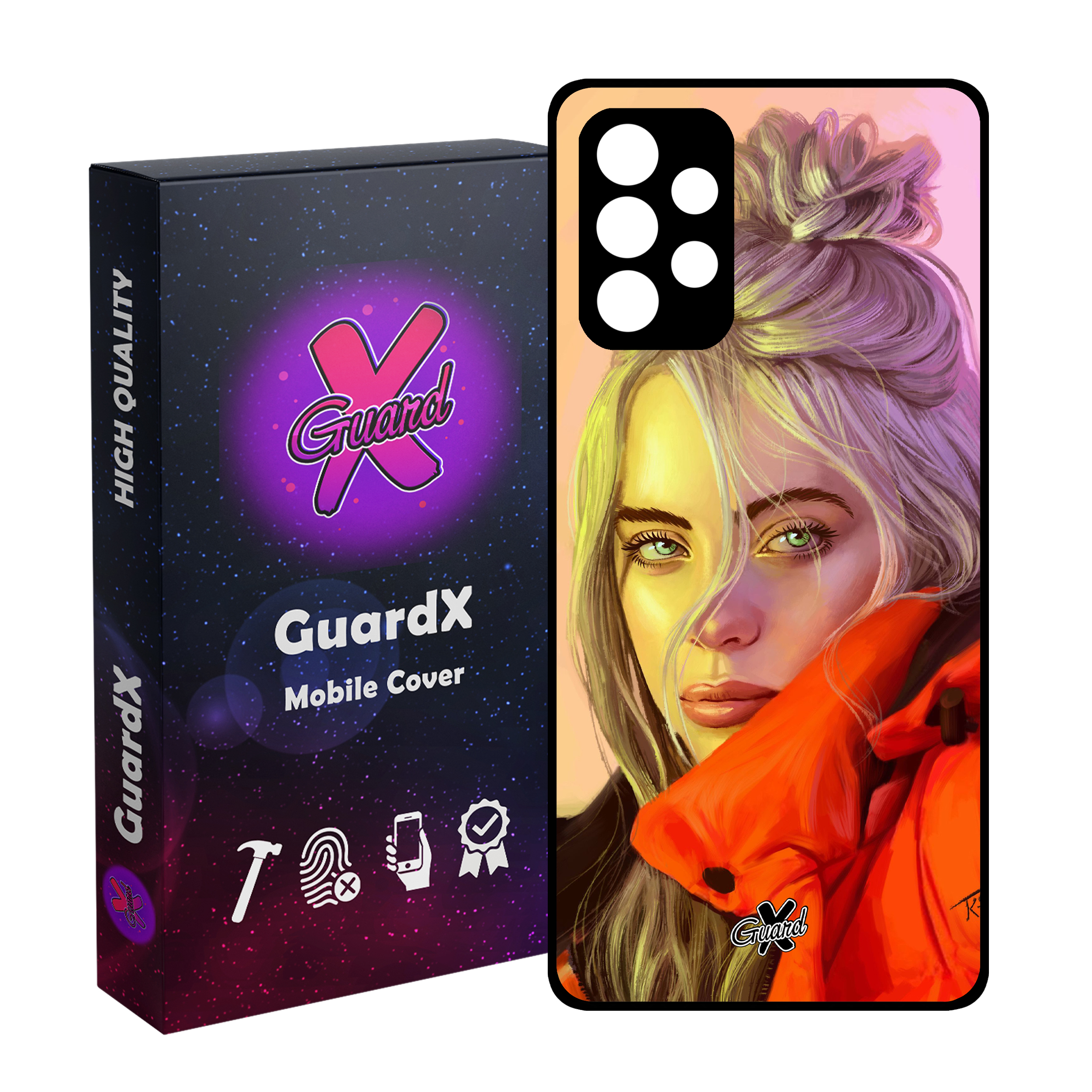 کاور گارد ایکس طرح Billie Eilish مدل Glass10217 مناسب برای گوشی موبایل سامسونگ Galaxy A32 4G