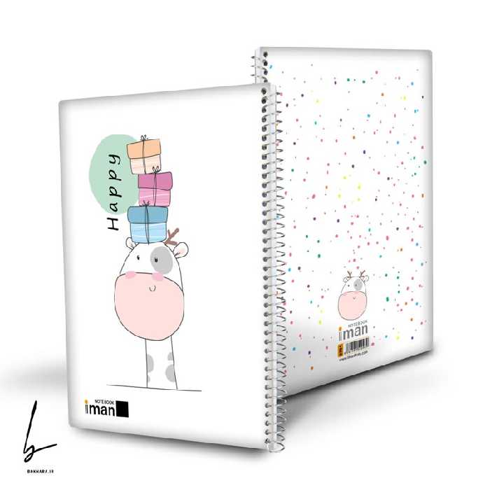 دفتر 100 برگ ایمان سری حیوانات طرح زرافه