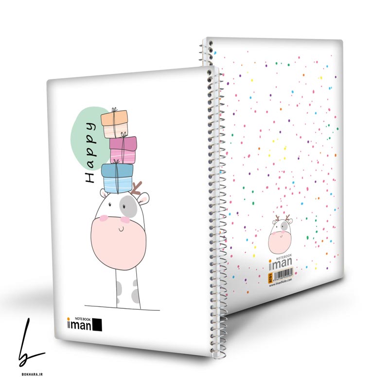 دفتر 100 برگ ایمان سری حیوانات طرح زرافه