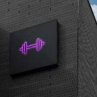 چراغ دیواری نئون دیزاین طرح Dumbbell_PR