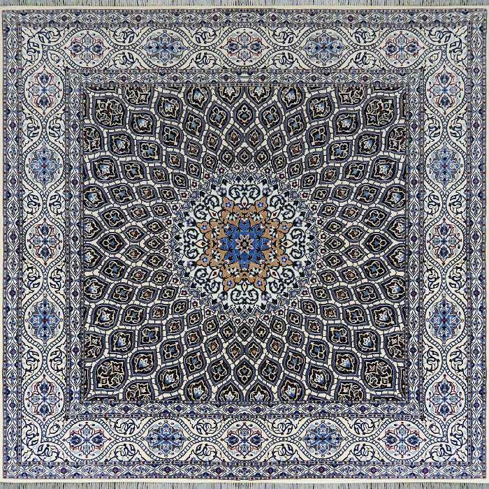 فرش دستبافت چهار متری مدل گنبد نائین کد 592