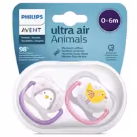 پستانک 2 عددی 0-6 ماه جوجه و پنگوئن Ultra Air اونت Avent