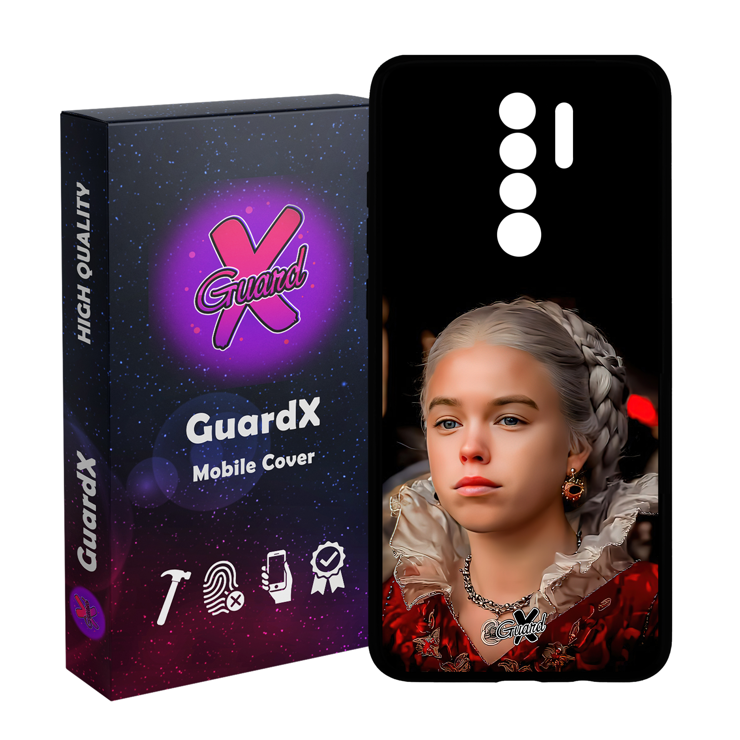 کاور گارد ایکس طرح خاندان اژدها مدل Glass10493 مناسب برای گوشی موبایل شیائومی Redmi 9/Redmi 9 Prime/Poco M2