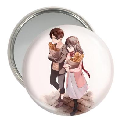 آینه جیبی خندالو مدل ارن و میکاسا انیمه اتک آن تایتان Attack on Titan کد 18583