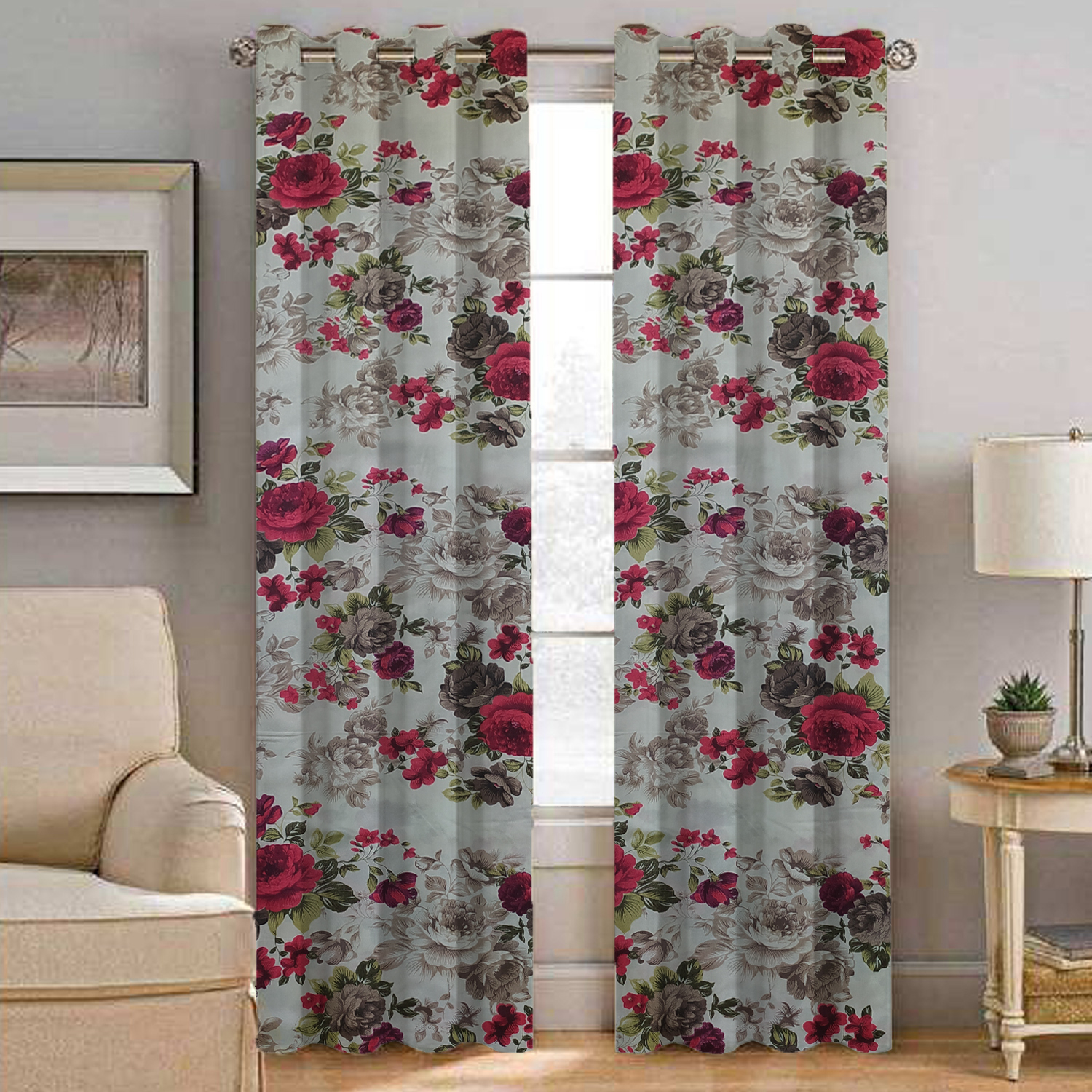 پرده سندس مدل گل کد 1149 سایز 190x180 سانتی متر