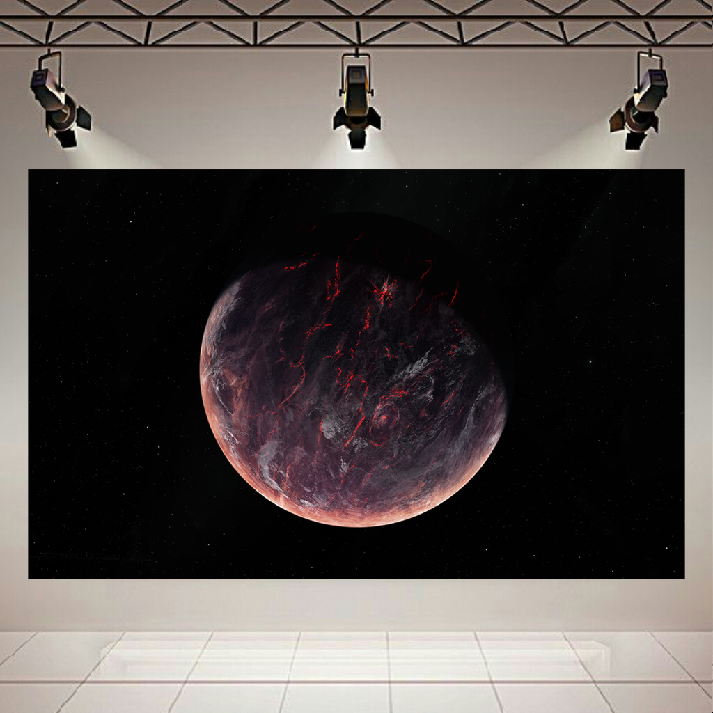 تابلو بوم طرح کهکشان و ستارگان مدل Fire Planet کد AR2926