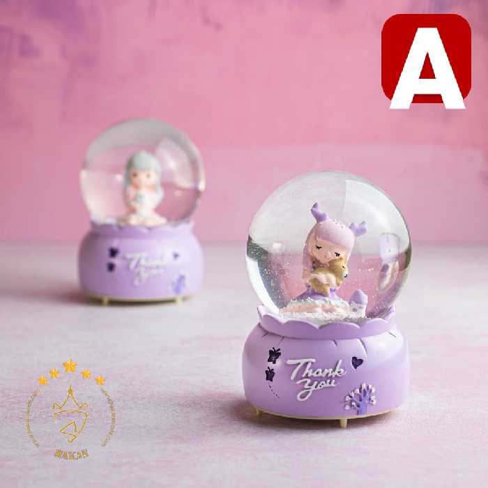 گوی موزیکال برفی دخترانه بنفش | D15