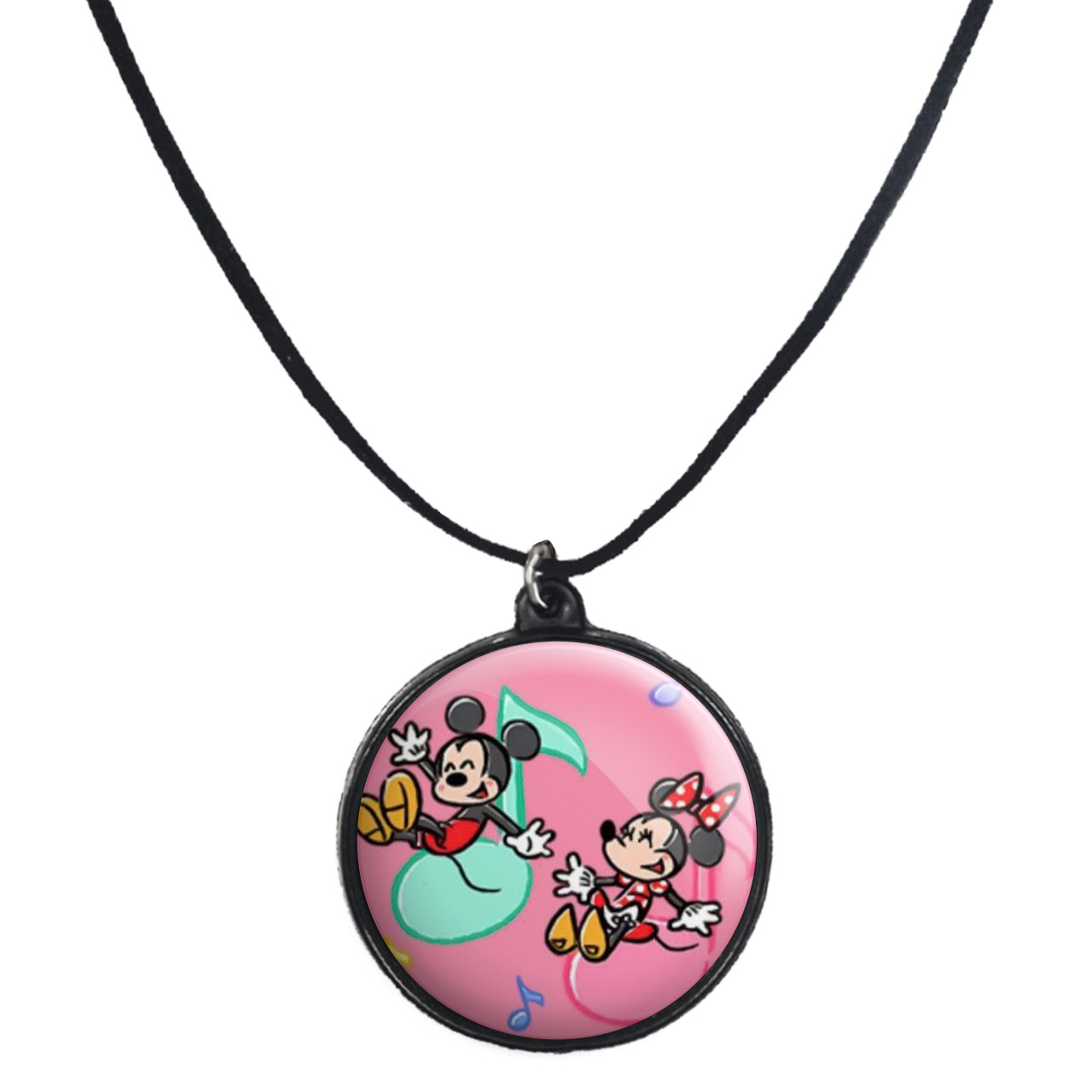 گردنبند پرمانه طرح میکی موس کد pmb.12955مدل دو طرفه