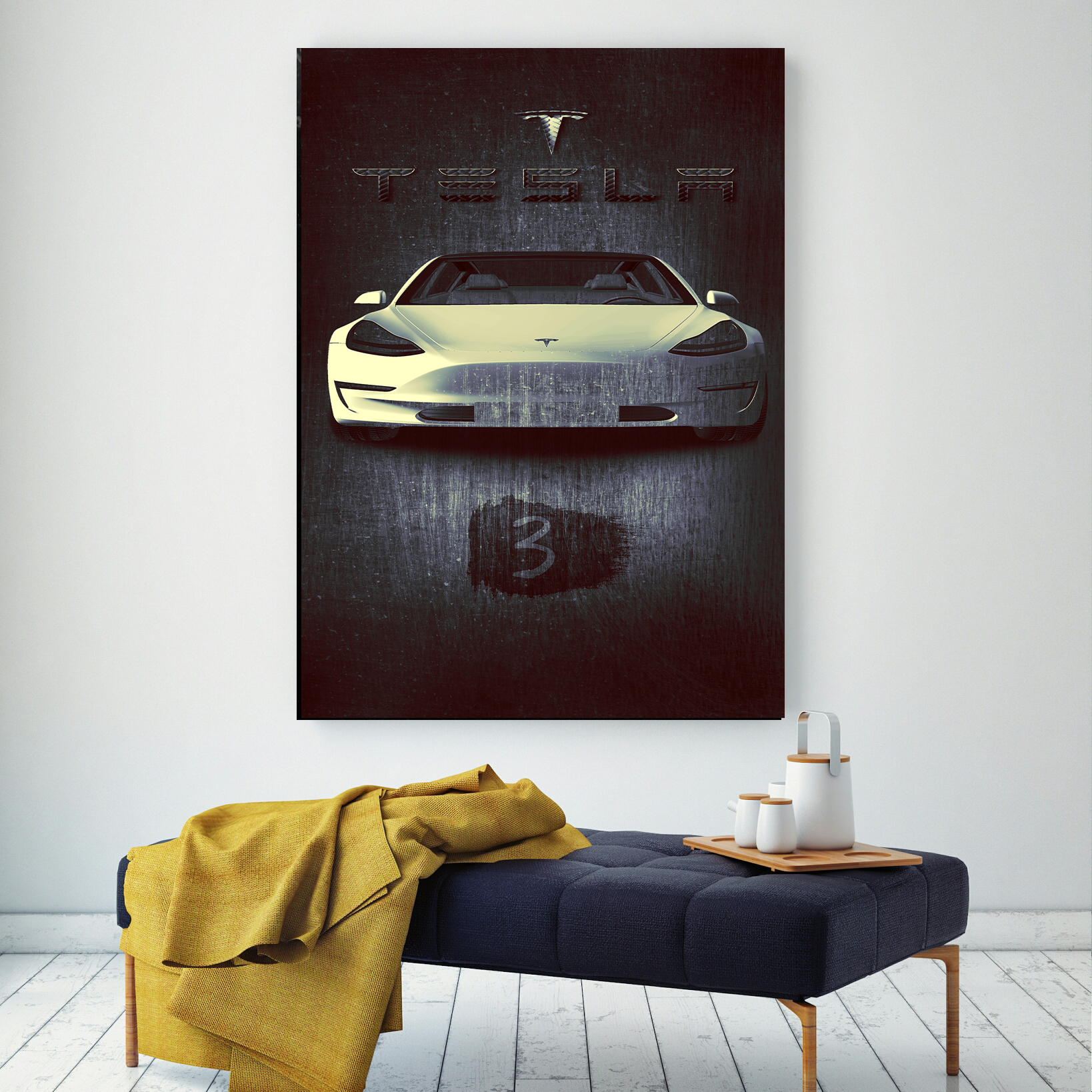 تابلو شاسی طرح ماشین مدل تسلا3 کد AR844