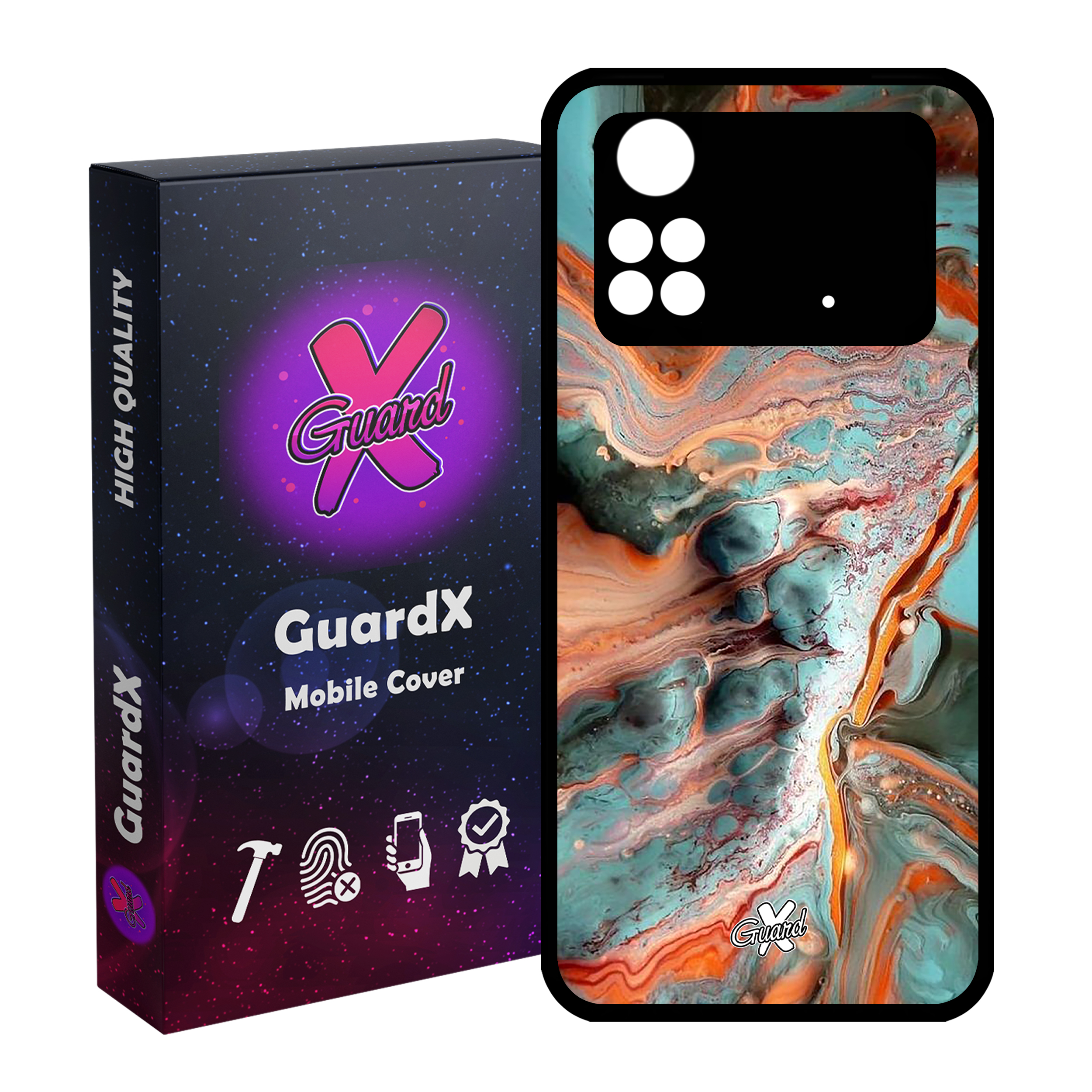 کاور گارد ایکس طرح ماربل مدل Glass10281 مناسب برای گوشی موبایل شیائومی Poco M4 Pro 4G