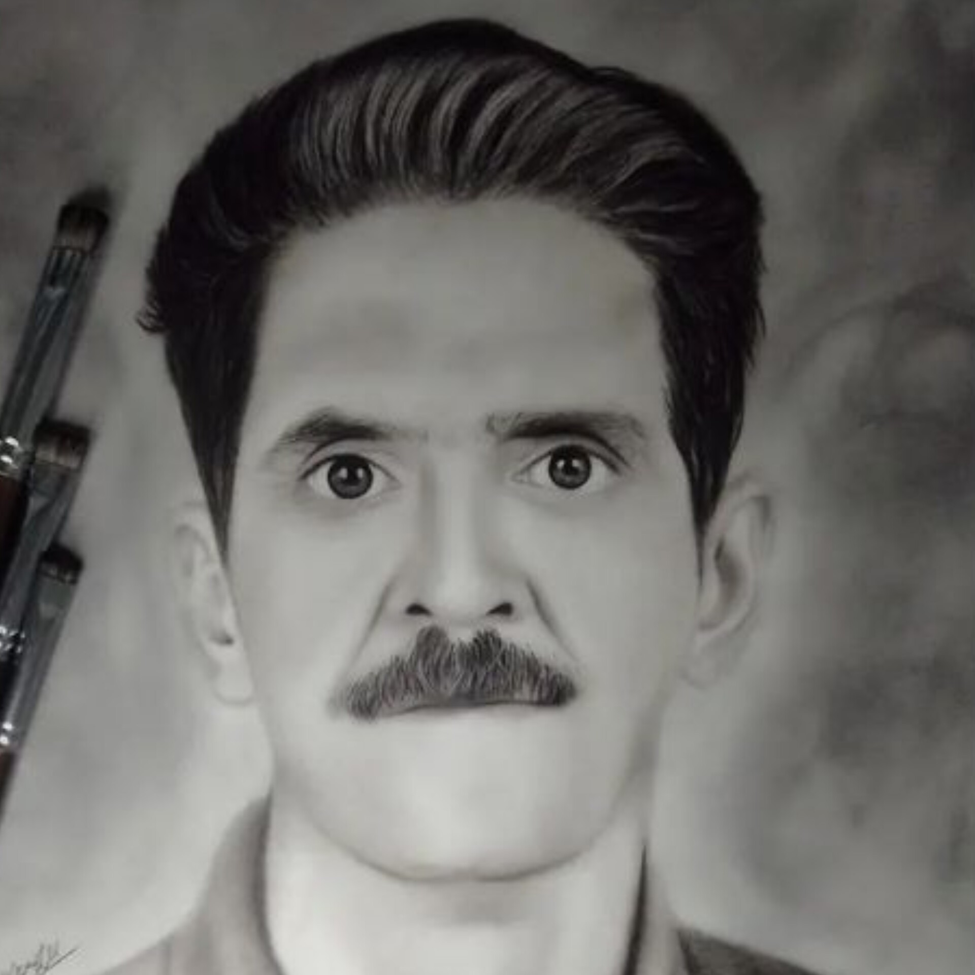 نقاشی سیاه قلم سایز A3 مناسب هدیه