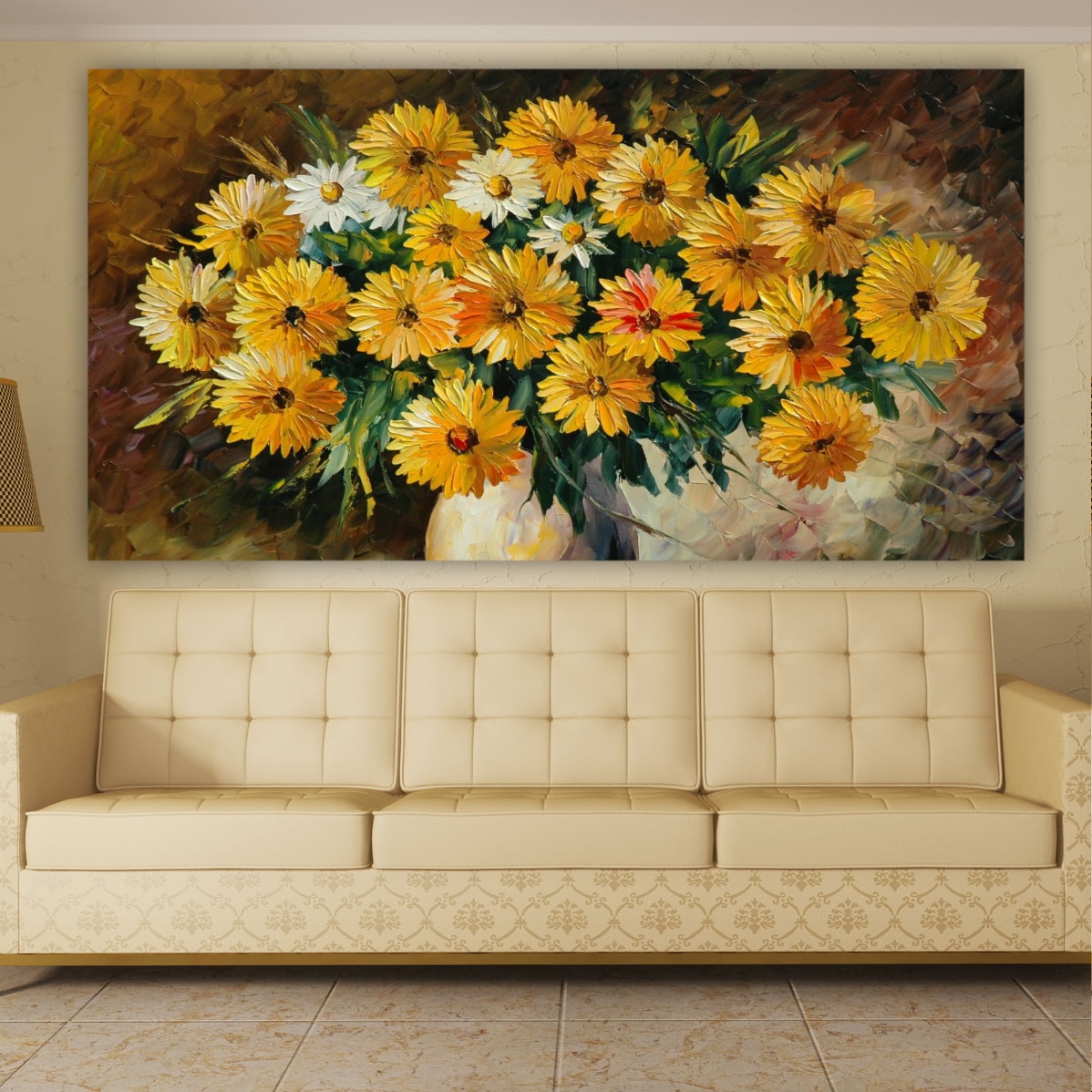 تابلو بوم طرح گل آفتابگردان مدل SDB420