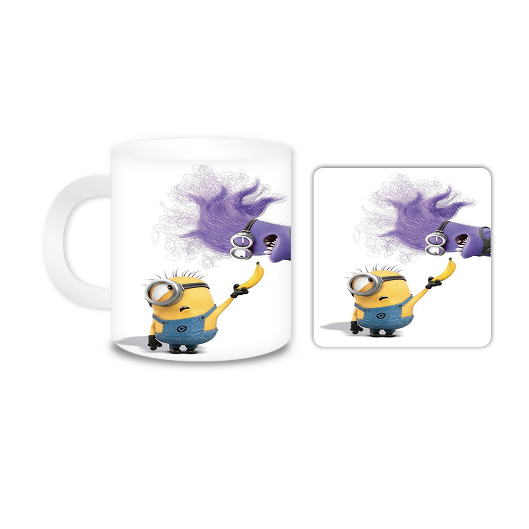 ماگ مدل مینیون کد 520 به همراه زیر لیوانی