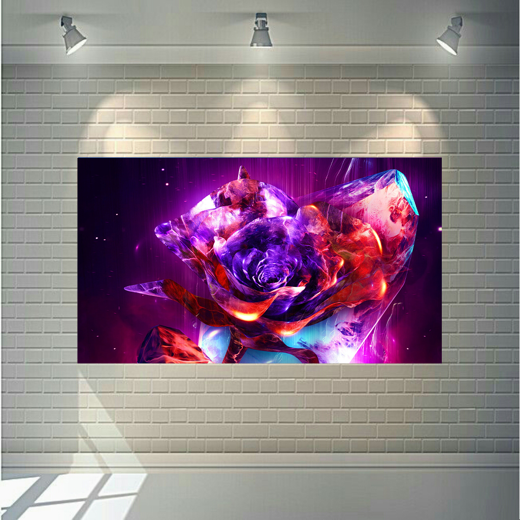 تابلو بوم طرح گل مدل رز کد AR2526