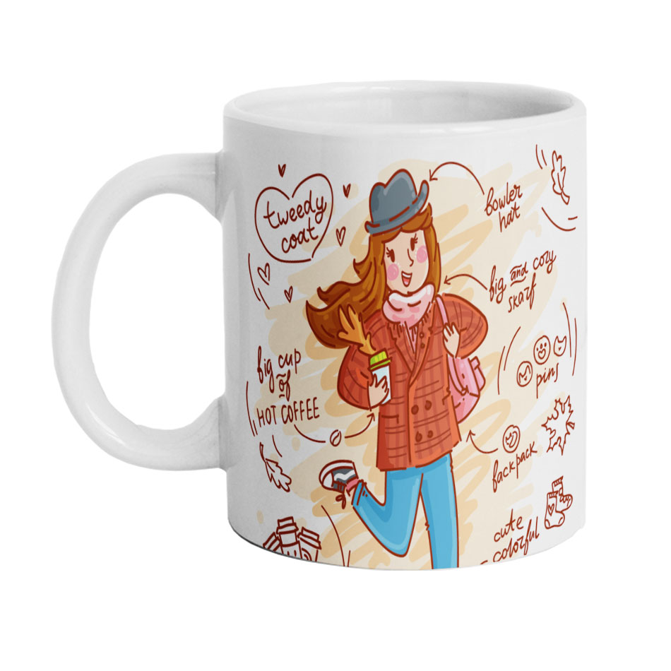 ماگ دارلی طرح دخترانه پاییز مدل MG2768