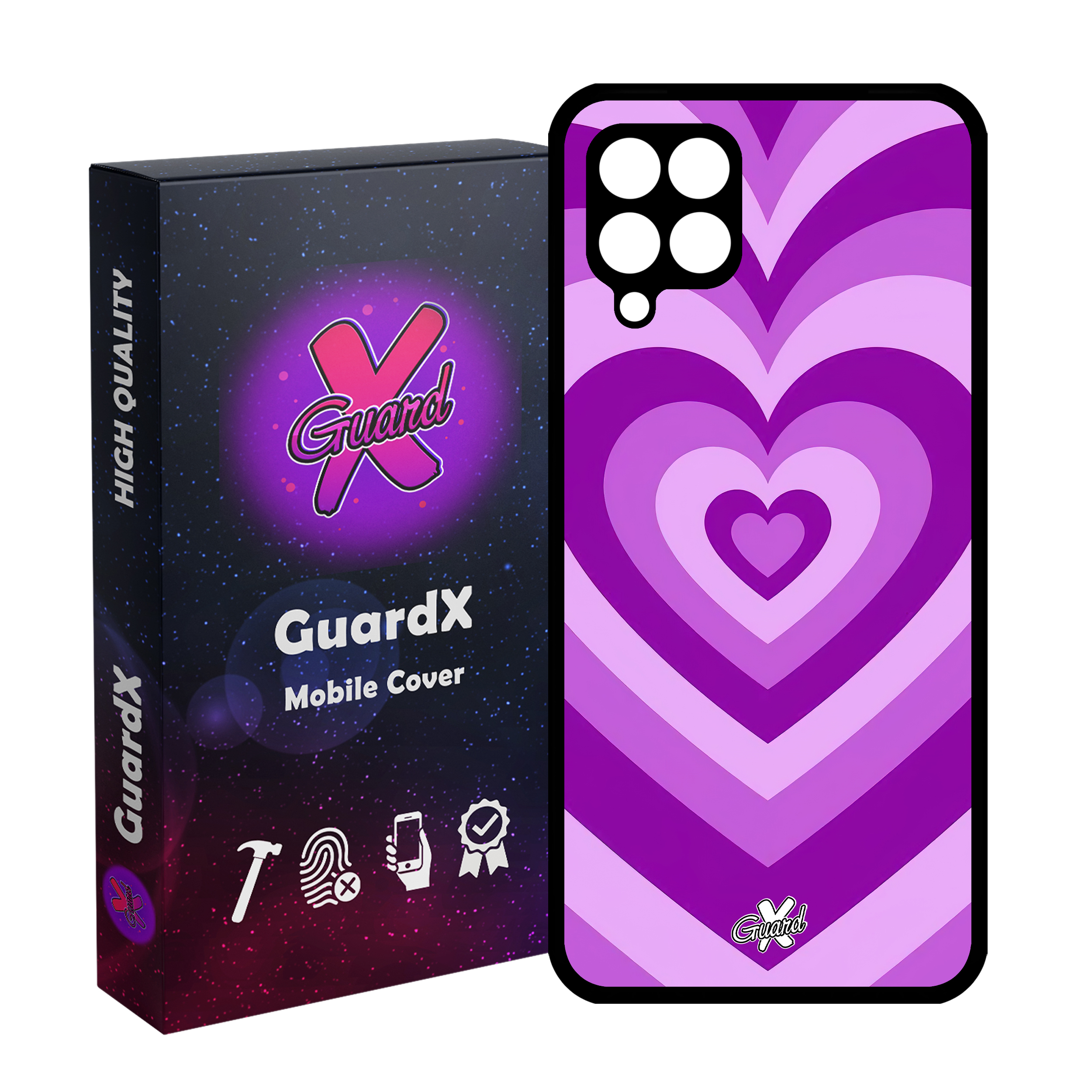 کاور گارد ایکس طرح قلب مدل Glass10474 مناسب برای گوشی موبایل سامسونگ Galaxy M32 4G/M22 4G/F22