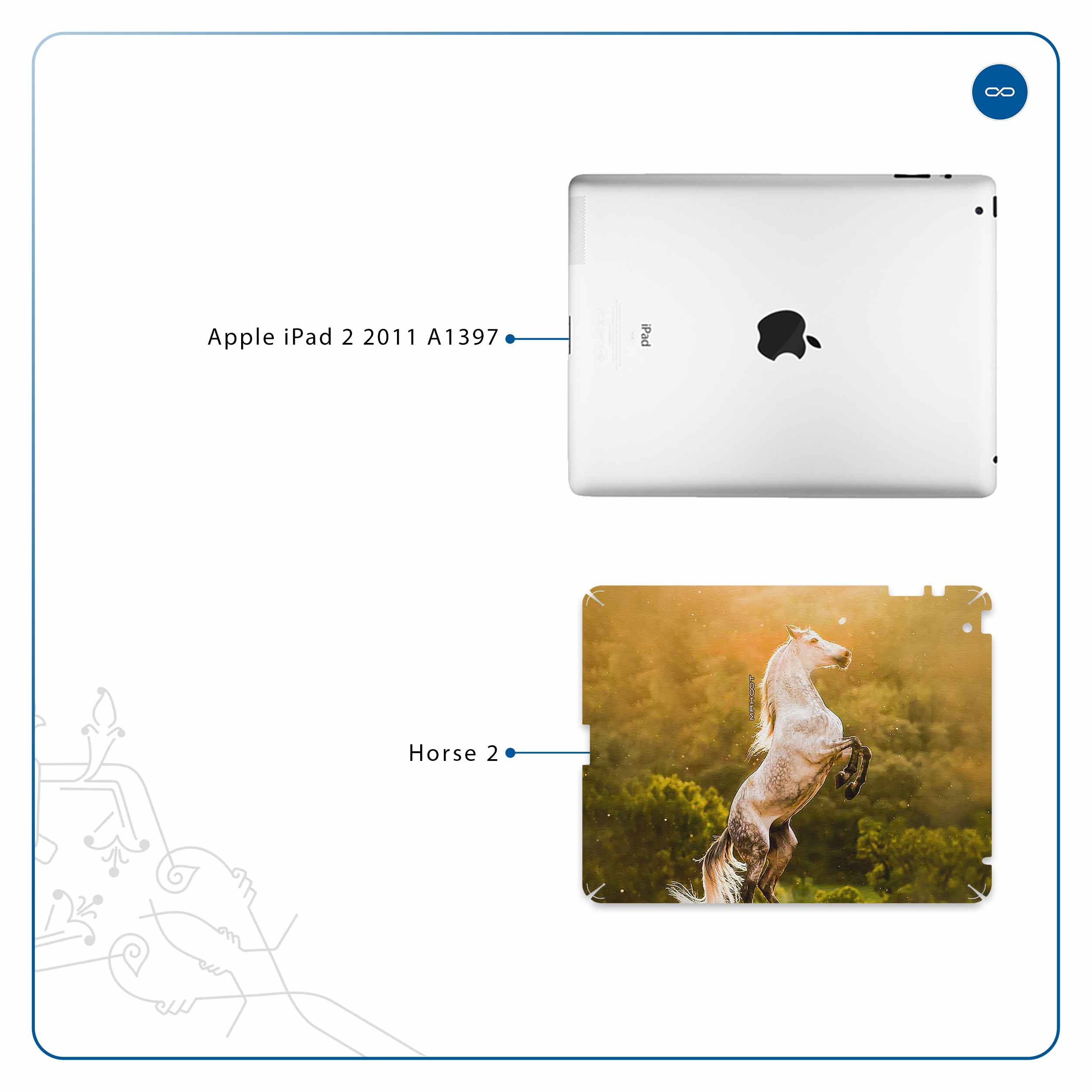 برچسب پوششی ماهوت مدل Horse-2 مناسب برای تبلت اپل iPad 2 2011 A1397