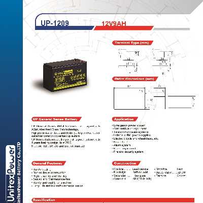 باتری 12 ولت 9 آمپر یونیتکس پاور مدل UP12-9