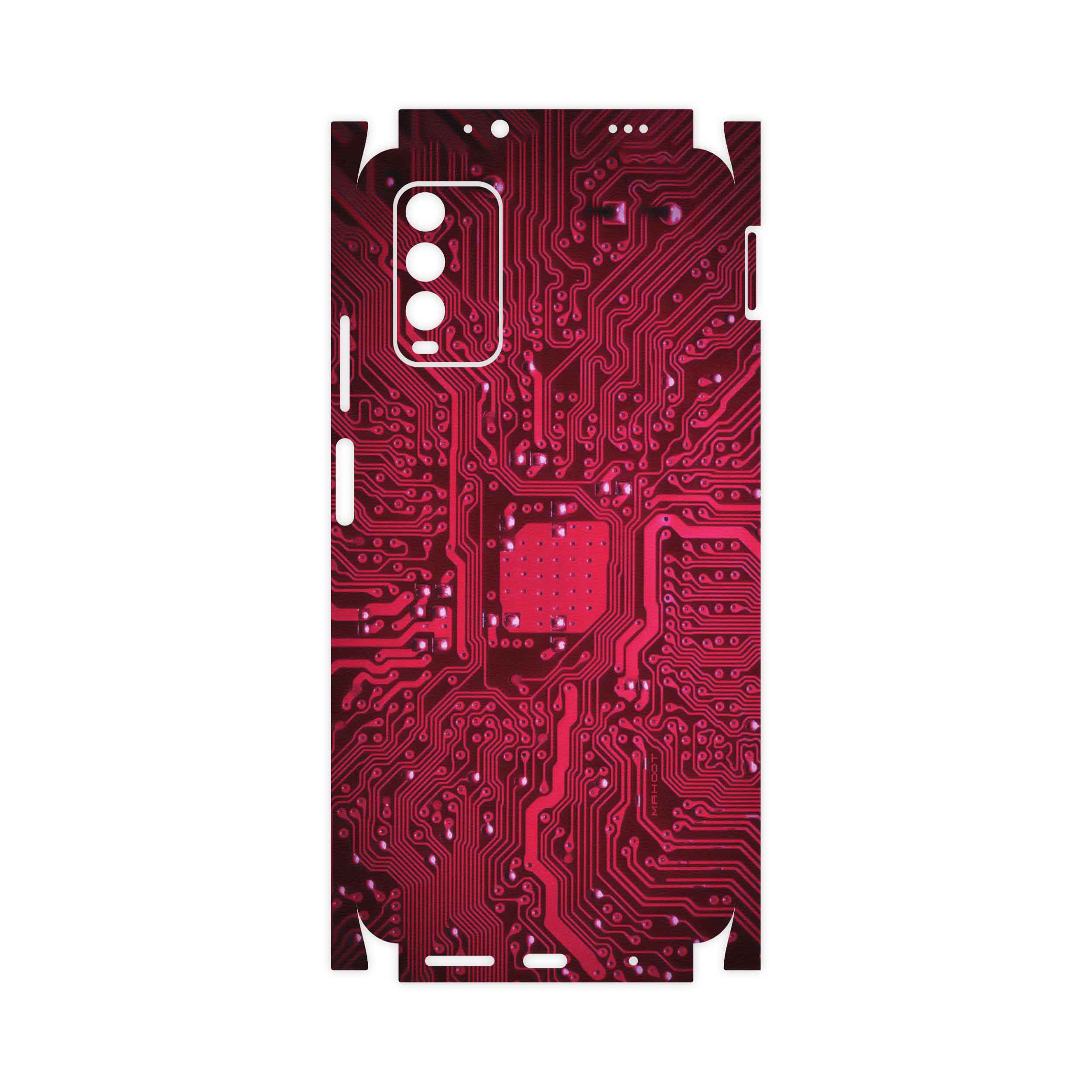 برچسب پوششی ماهوت مدل Red-Printed-Circuit-Board-FullSkin مناسب برای گوشی موبایل شیائومی Redmi Note 9 4G