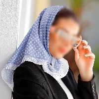 مینی اسکارف (باندانا) طرح خال خالی حاشیه سفید رنگ نیلی  ارسال رایگان 