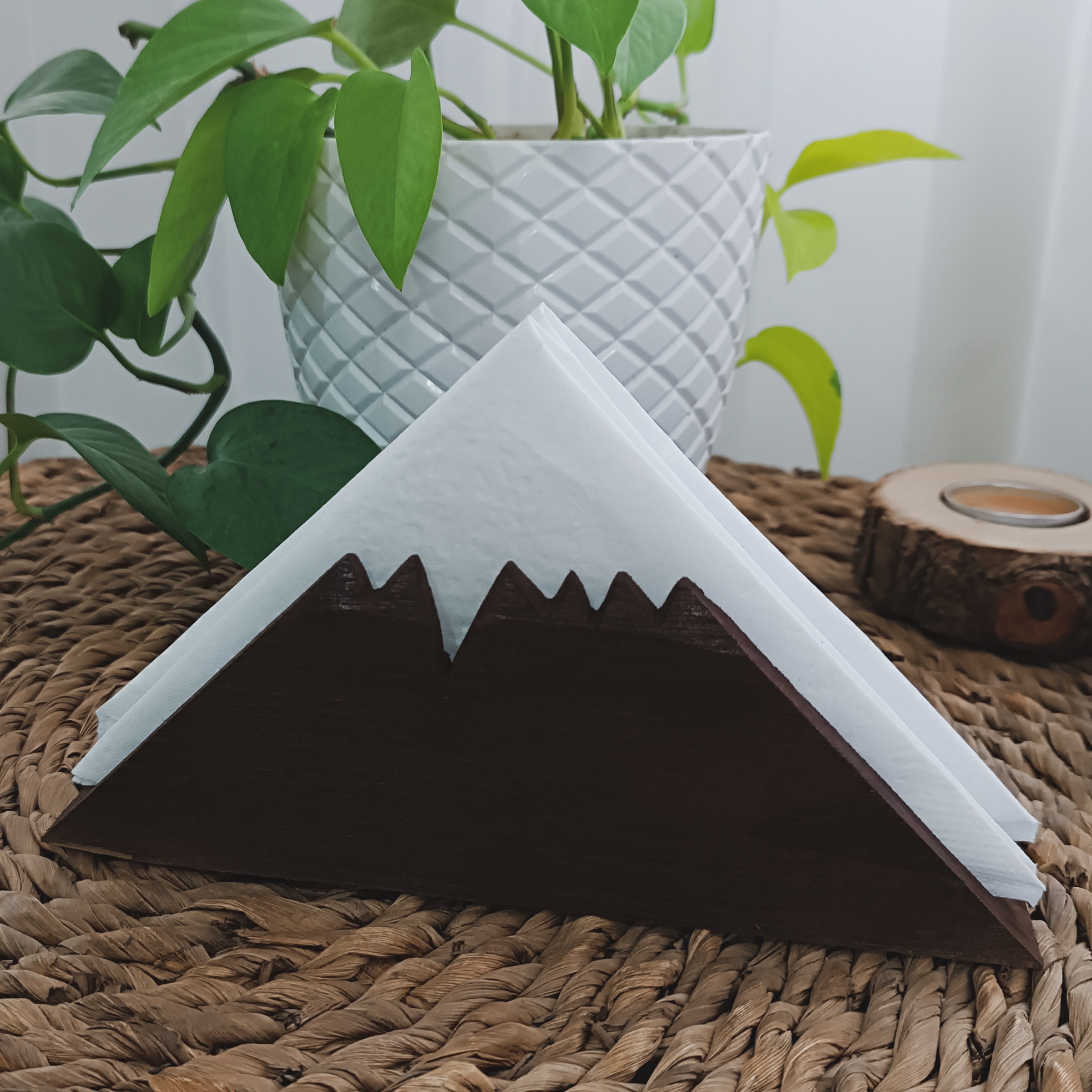 جا دستمال کاغذی چوبی