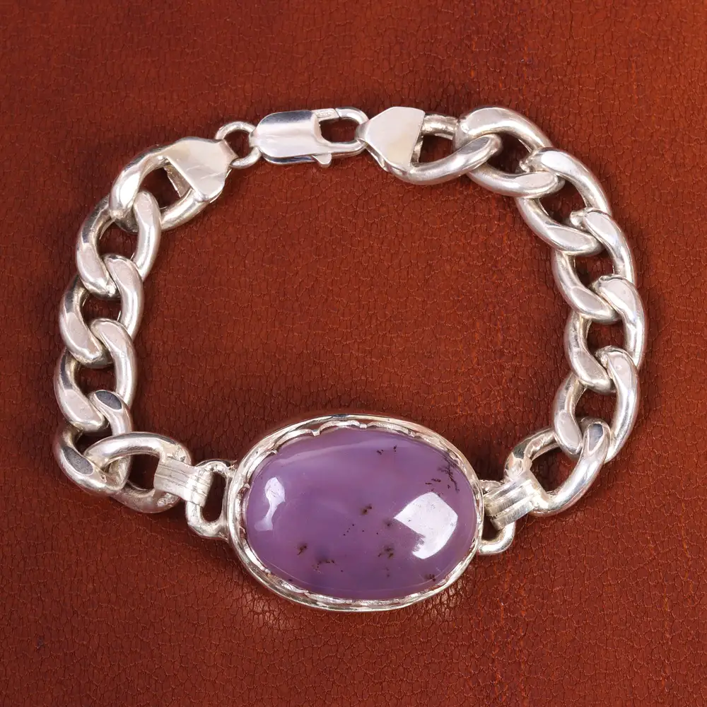 دستبند عقیق مردانه کد 19089 - جواهری مشاهیر