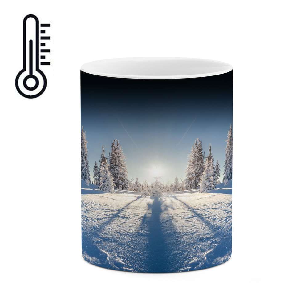 ماگ حرارتی کاکتی طرح منظره برفی مدل mgh14902