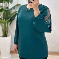 پیراهن زنانه کرپ الیزه مدل شومیزعسل