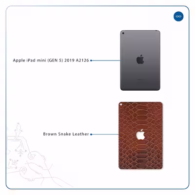 برچسب پوششی ماهوت مدل Brown-Snake-Leather مناسب برای تبلت اپل iPad mini (GEN 5) 2019 A2126