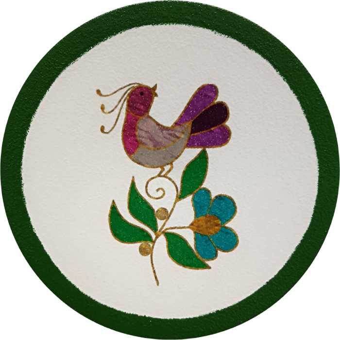 بشقاب دیوارکوب سفالی مدل پرنده خوشبختی کد 3