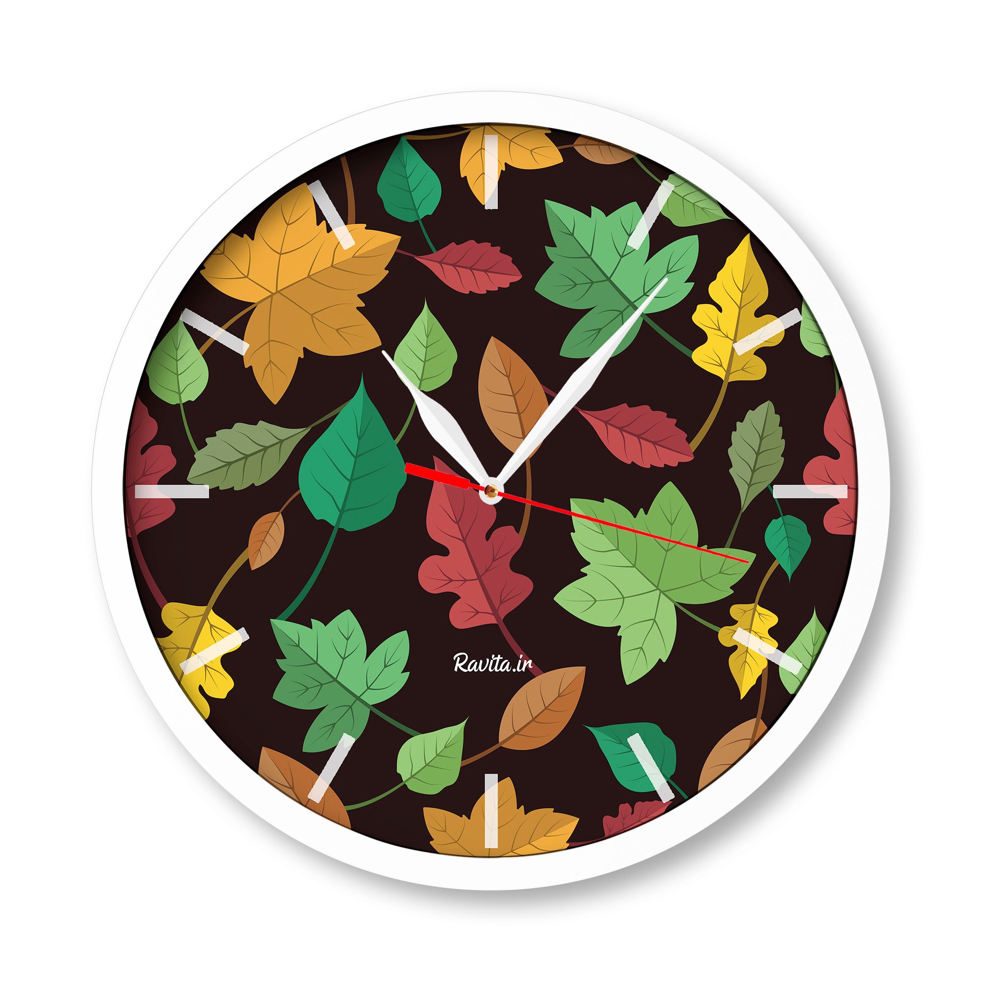 ساعت‌های دیواری راویتا طرح برگ پاییز 1281