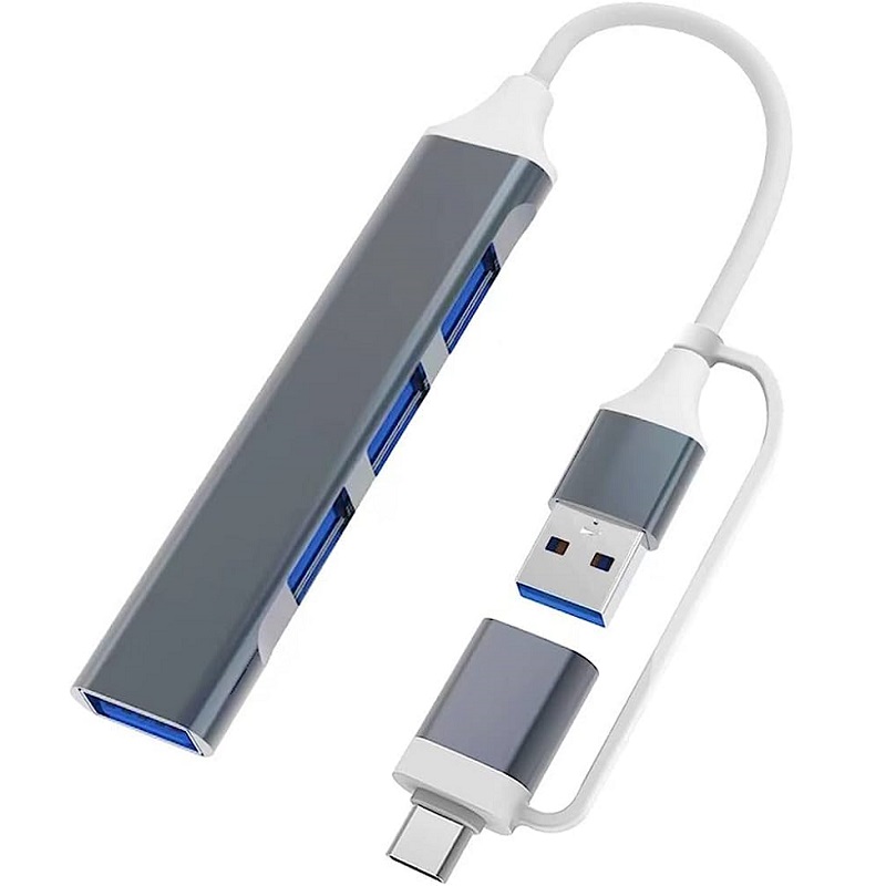 هاب 4 پورت USB 30 با مبدل Type-C و USB
