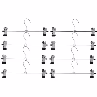 چوب لباسی مدل دو گیره فلزی RNGK30CM بسته 8 عددی