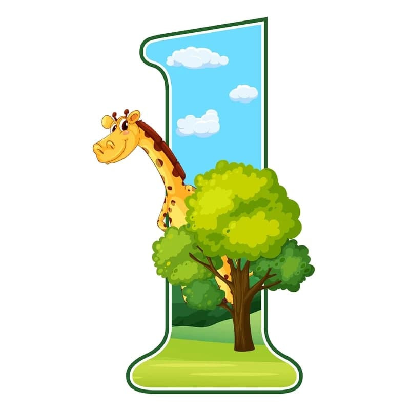 استند رومیزی تولد مدل عدد 1 طرح حیوانات جنگل