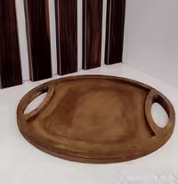 سینی چوبی گرد دسته دار | hesamwood