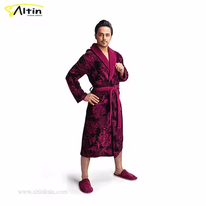 حوله پالتویی پودایران طرح دیبا زرشکی سایز 145 زرشکی