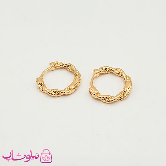 گوشواره حلقه ای زنانه ژوپینگ طرحدار بدون نگین