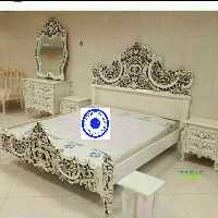 سرویس خواب کد 715چوب راش شامل تخت – دراور -قاب اینه – پاتختی