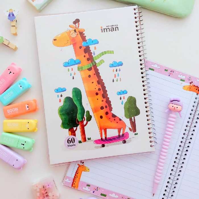 دفترهای 60 برگ باکیفیت برند ایمان طرح Happy animal طرح زرافه
جلدشون مجلد هستش
سیمی
حاشیه دار
