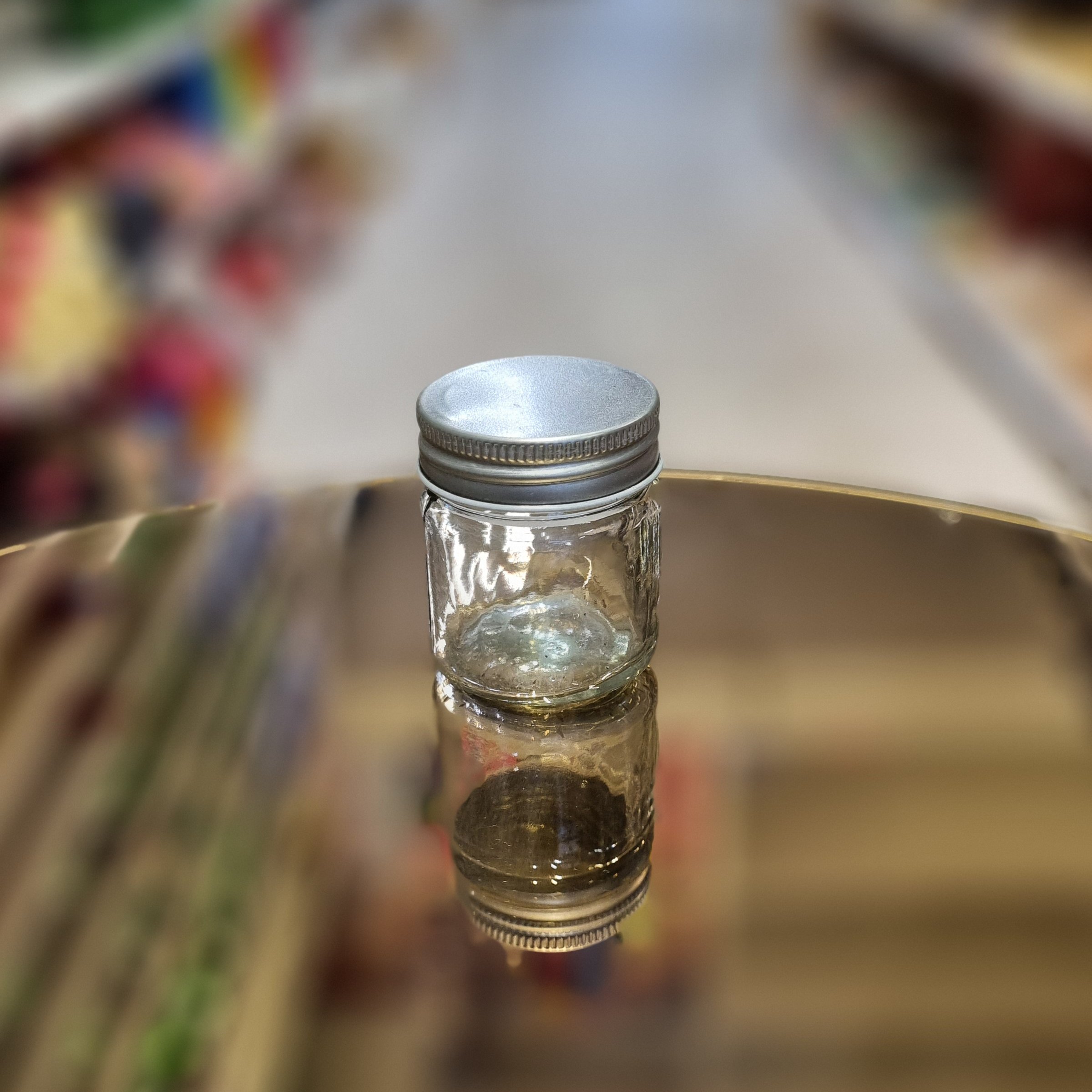 بطری جار  استوانه  شیشه ای قطر 4 ارتفاع 5 سانت