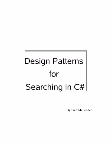خرید و دانلود نسخه کامل کتاب Design Patterns for Searching in C#