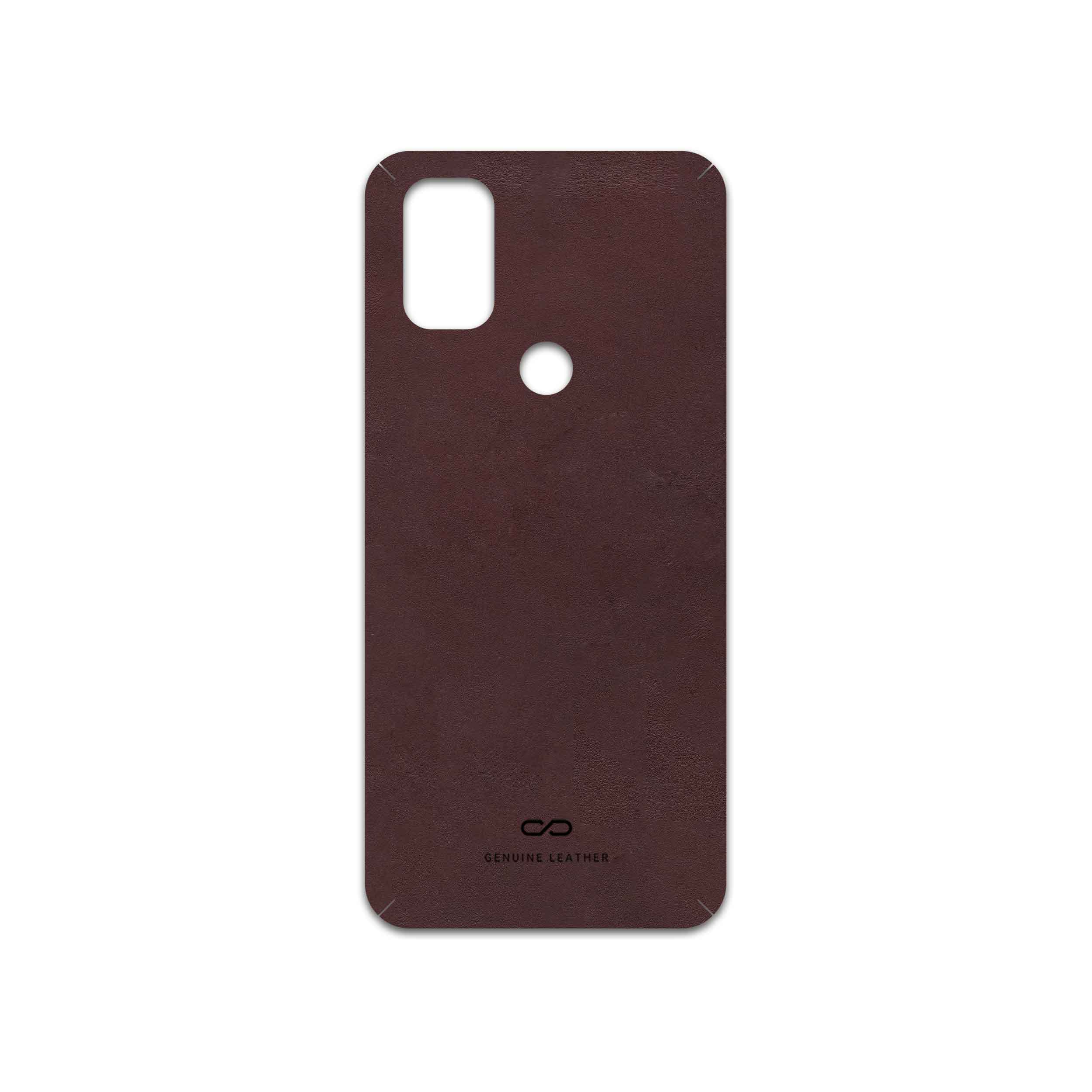 برچسب پوششی ماهوت مدل Matte-Dark-Brown-Leather مناسب برای گوشی موبایل وان پلاس Nord N10 5G