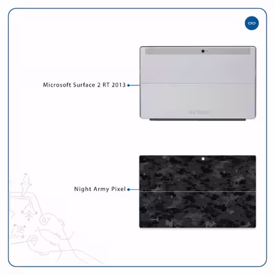 برچسب پوششی ماهوت مدل Night-Army-Pixel مناسب برای تبلت مایکروسافت Surface 2 RT 2013
