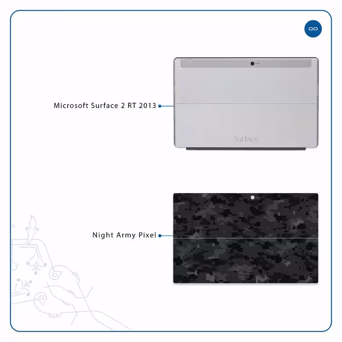 برچسب پوششی ماهوت مدل Night-Army-Pixel مناسب برای تبلت مایکروسافت Surface 2 RT 2013