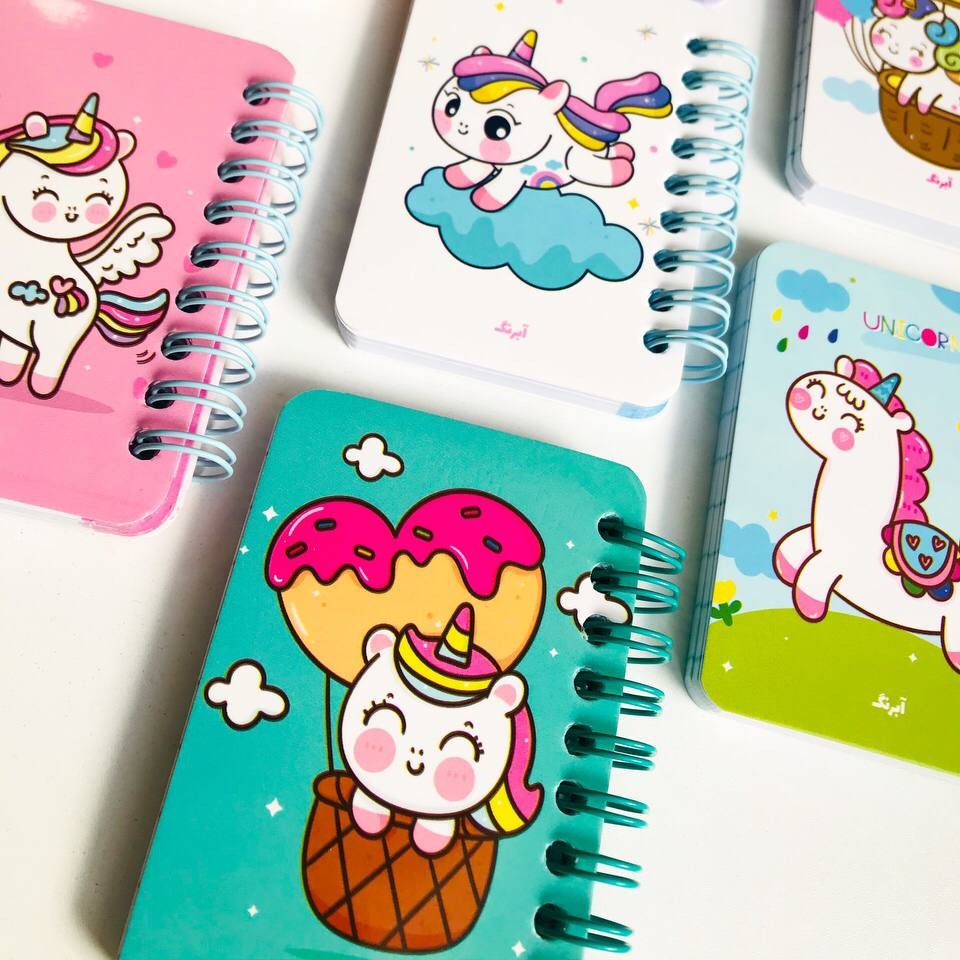 دفترچه یونیکورن سیمی خط دار  